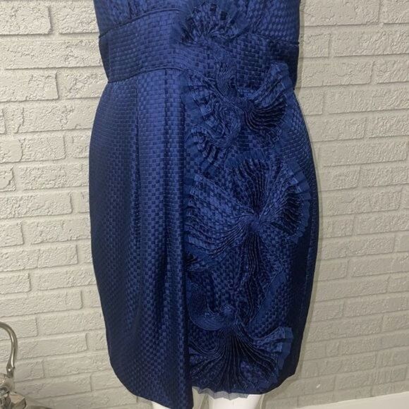 BCBG MaxAzria Floral Silk Tulle Halter Dress Size 8 - Picture 5 of 11